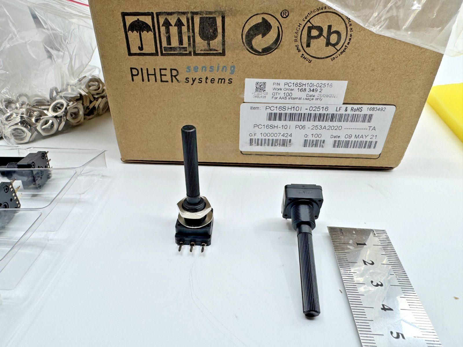 3 Pcs PC16SH-10IP06-253A 2020 PIHER Potentiometer 25k Ω 1 Turn PCB 20% Linear
