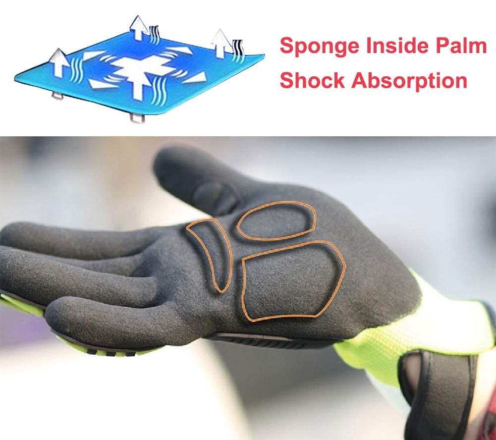 Anti Vibration Oil-proof Cut Resistant Safety Work Glove,Full finger,Yellow N…