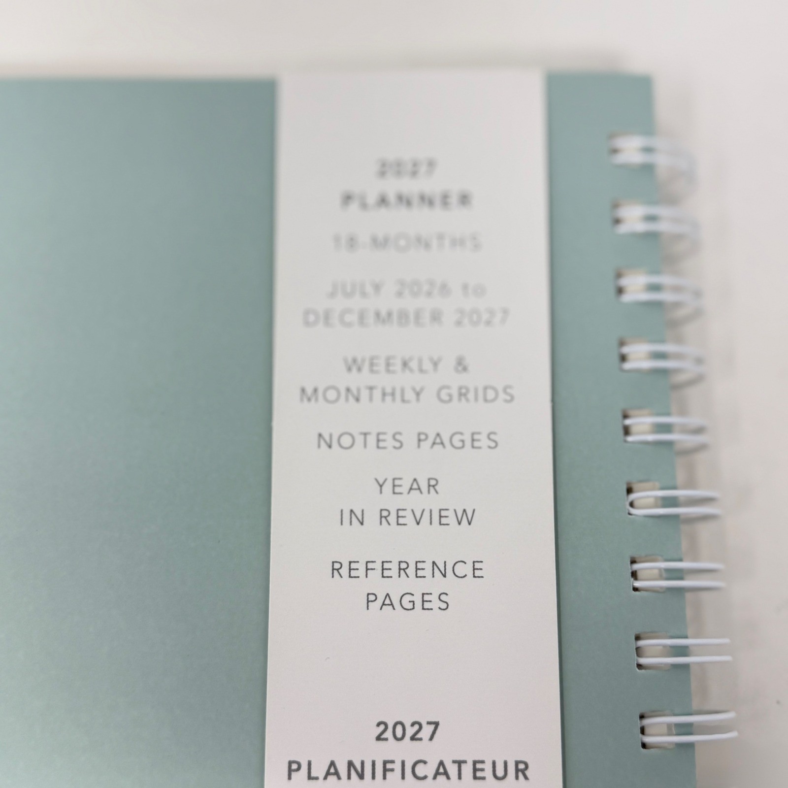 Graphique Snoopy Peanuts 2027 18-Month Planner Sage Green 10×8 Spiral Academic