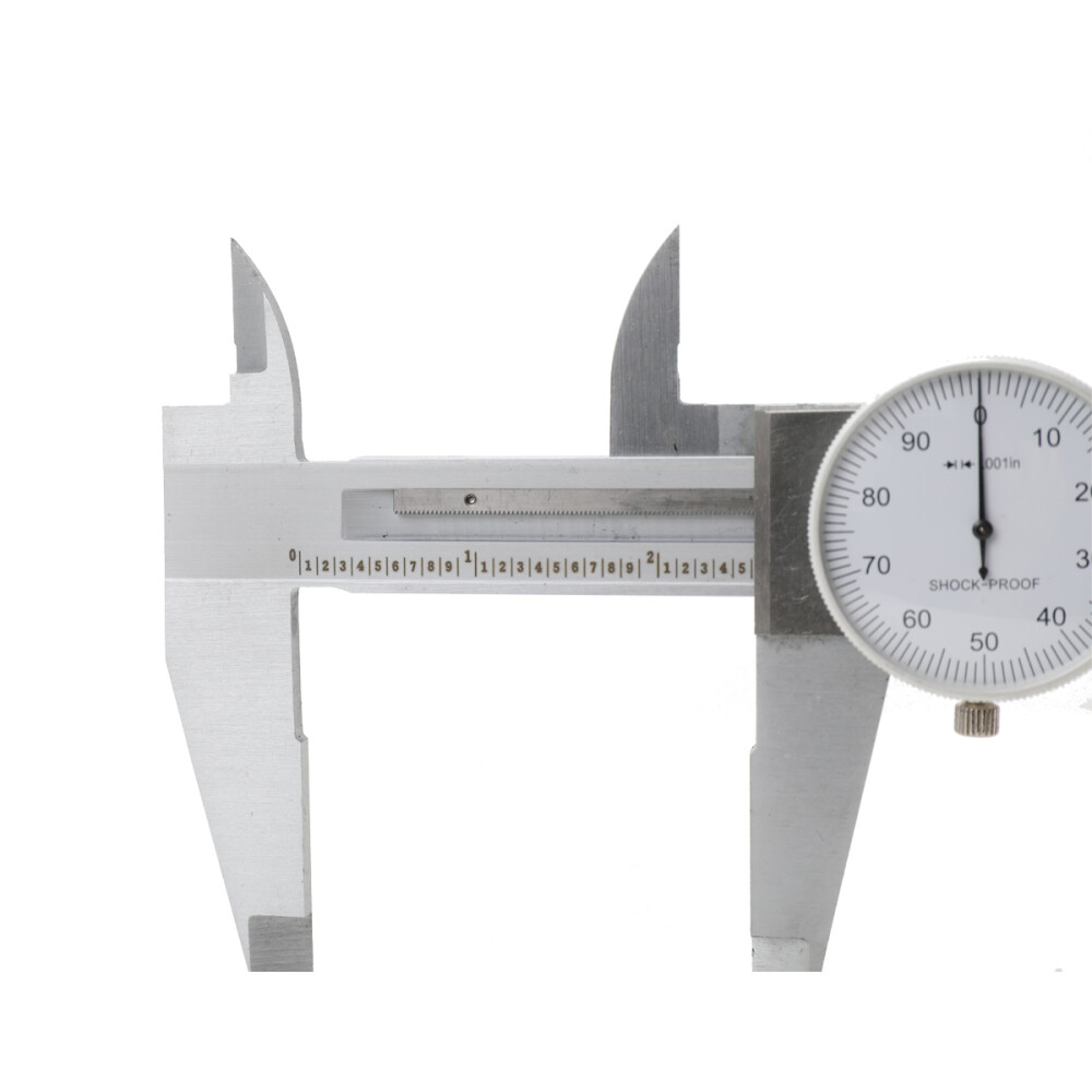 12″ DIAL CALIPER, HARDENED STAINLESS STEEL, SATIN FINISH with Case