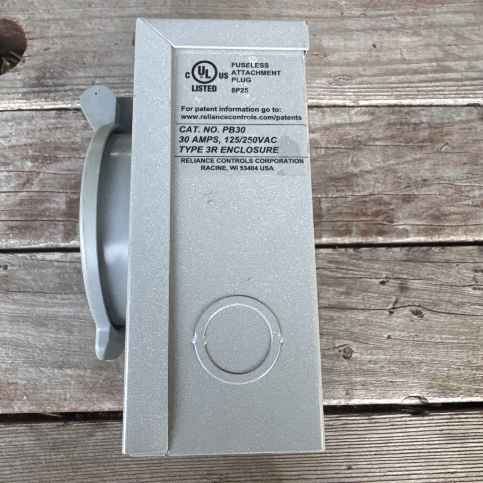 Reliance Controls PB30 30A Outdoor Power Inlet Box Metal L14-30 125/250v AC