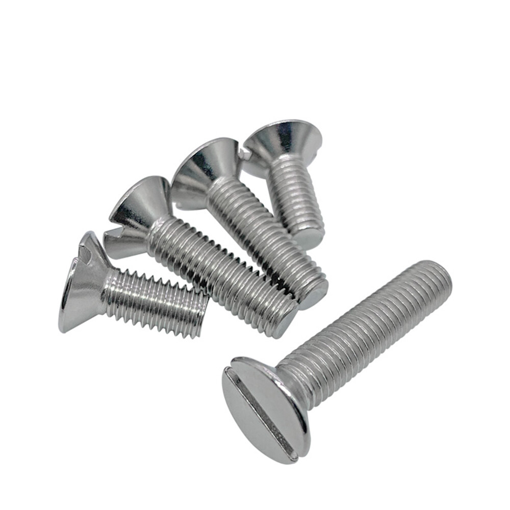 304 Stainless Steel Slotted Countersunk Flat Head Screws 0# 2# 4# 5# 6# 8# 10#
