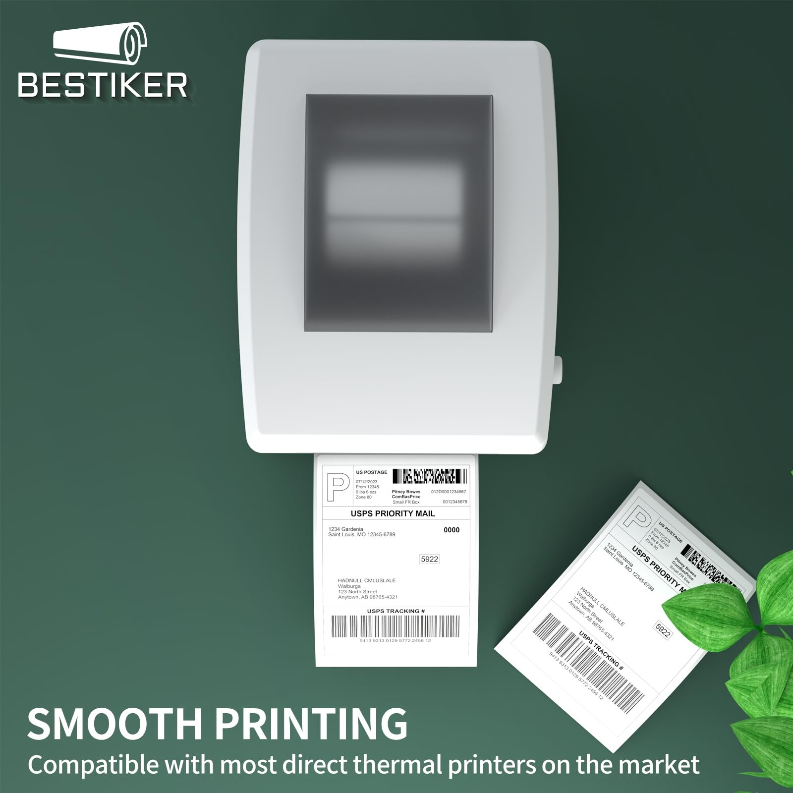 BESTIKER [5000Labels] 4″x6″ Shipping Label 250 Labels / Roll, 250 X 20