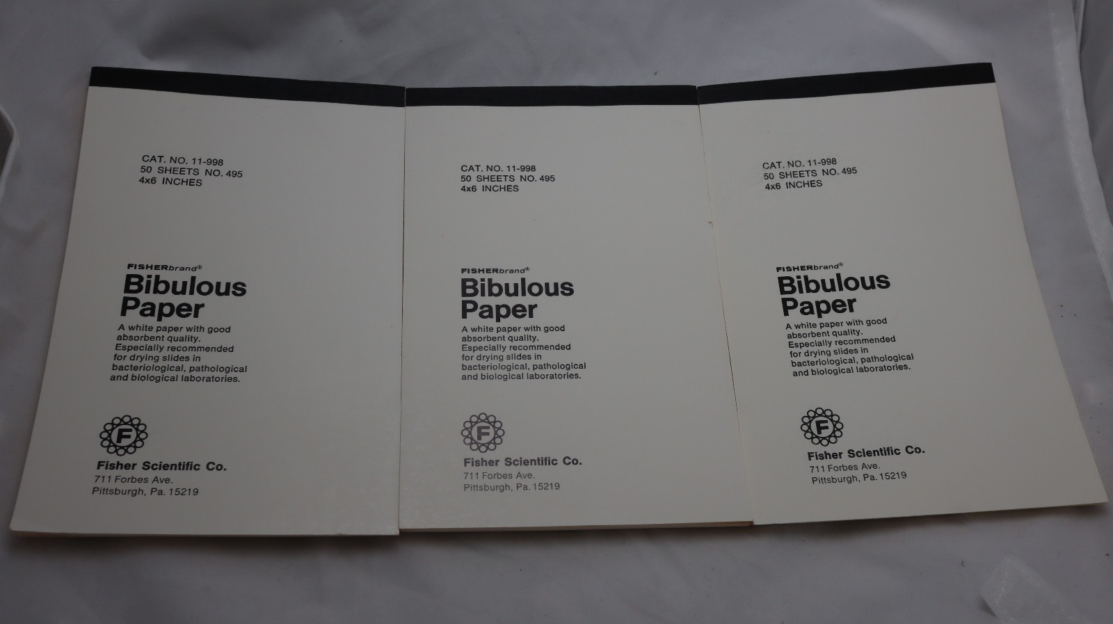 Fisherbrand Bibulous Paper, 11-998 50 sheets of 4×6 inches per pack, 3x packs