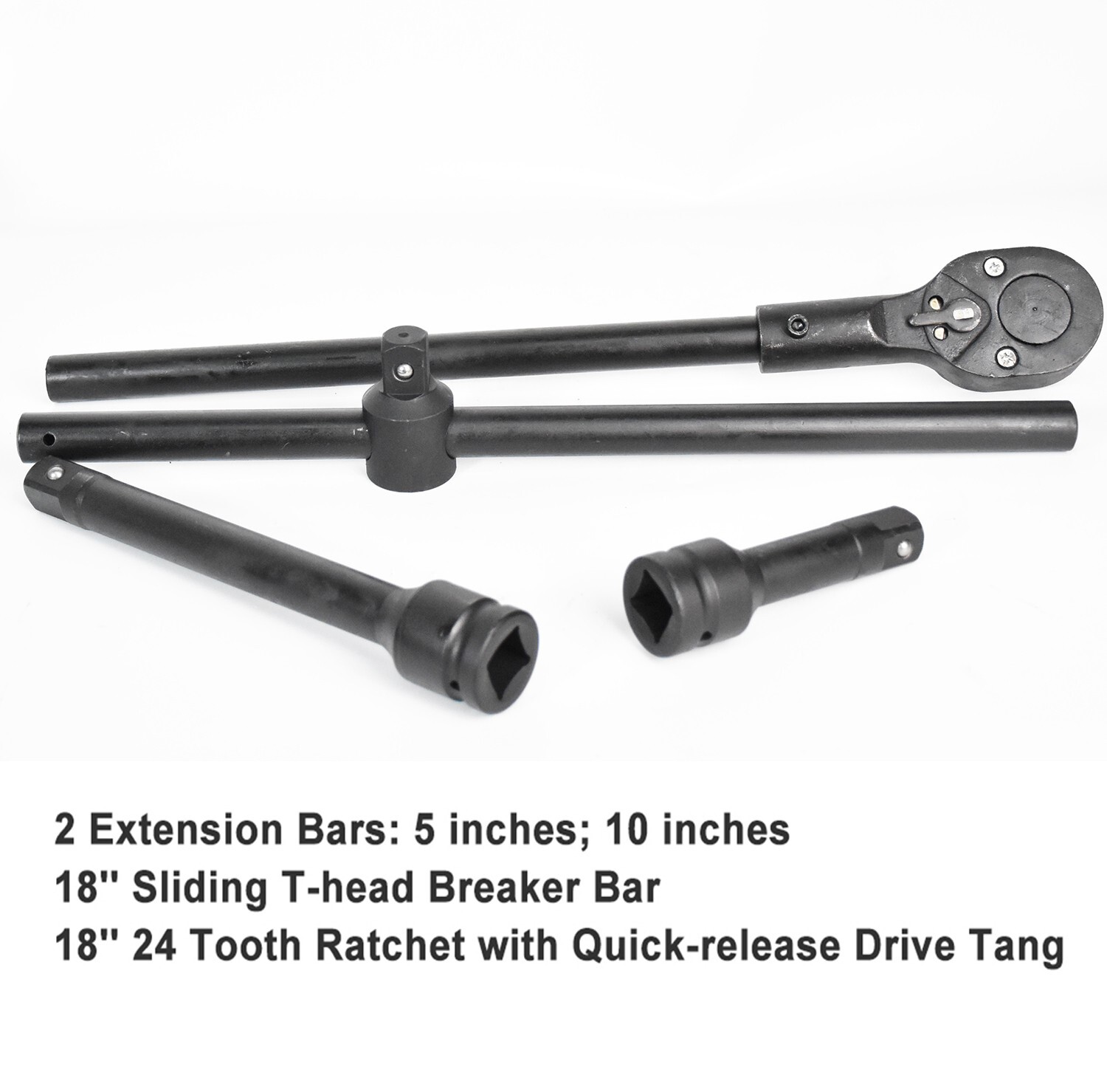 22Pcs Impact Socket Set 3/4″ Drive Deep SAE Cr-Mo Extension Bar Sliding T-Bar