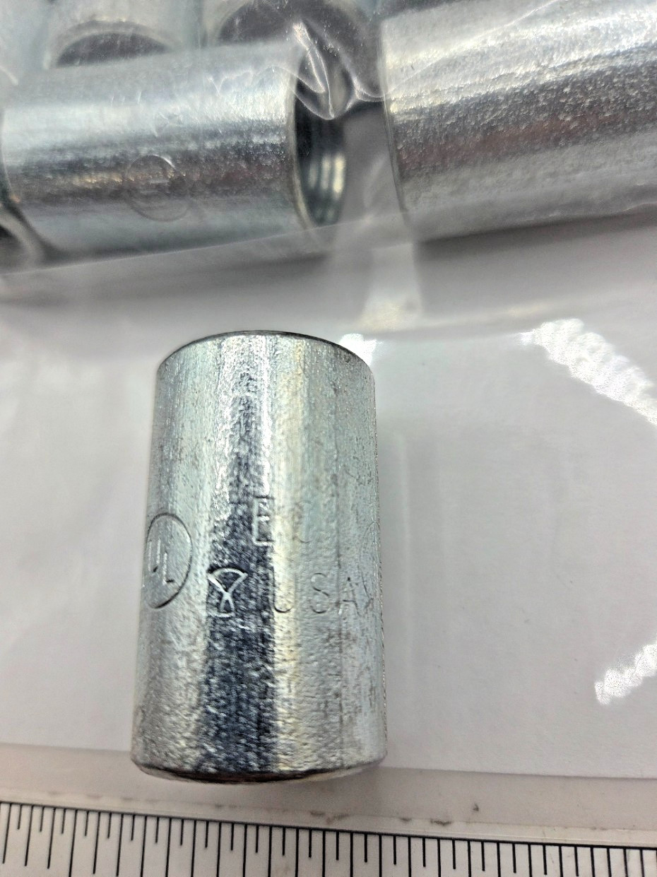 BAG OF 10, EC USA 1/2″ GALVANIZED RIGID COUPLING THREADED STEEL CONDUIT, 0099I