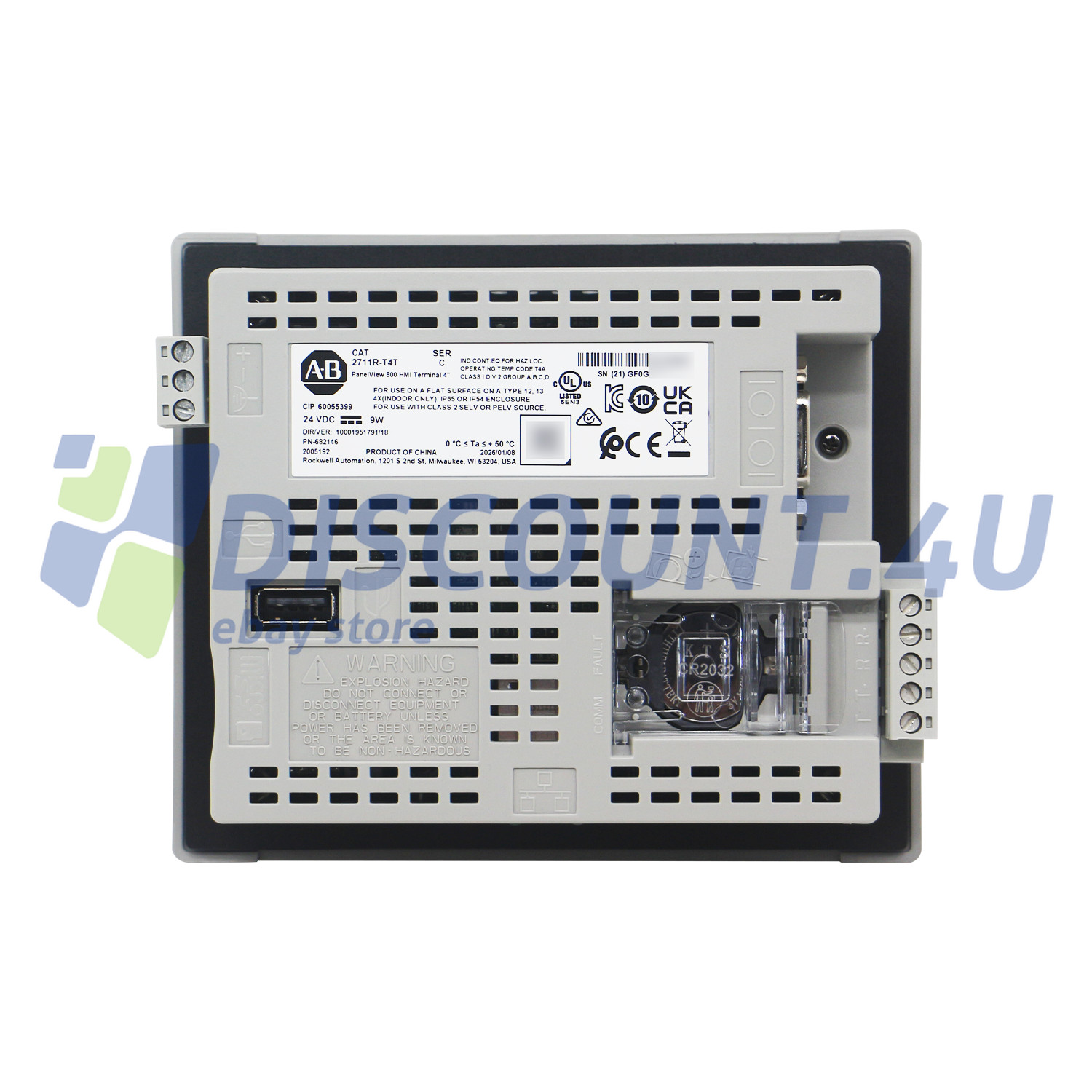 AB 2711R-T4T FACTORY SEALED 800 SER C 4″ HMI TERMINAL PLC