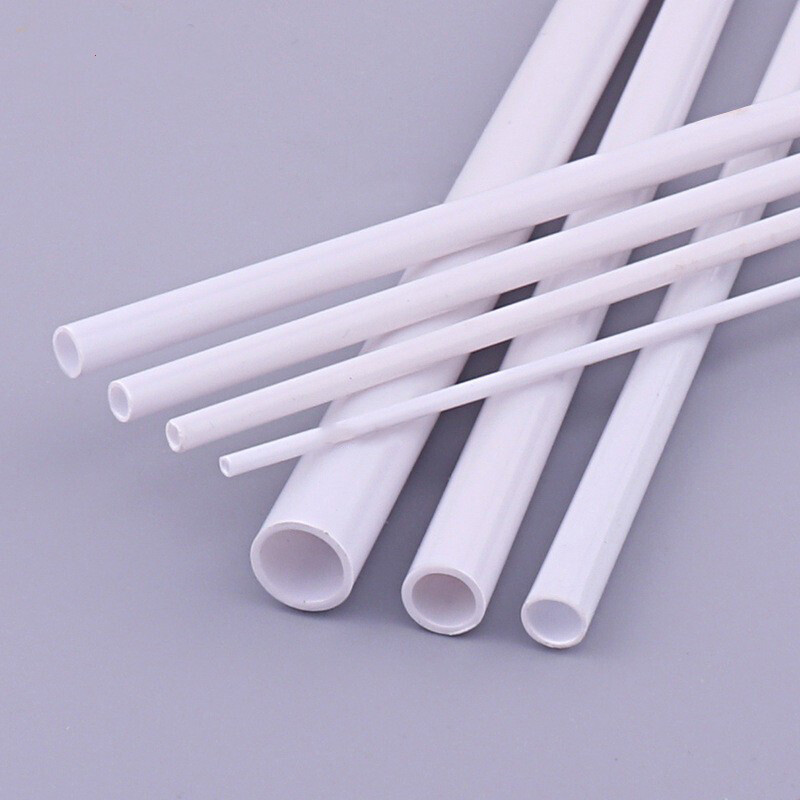 White ABS Round Hollow Tube 2mm-8mm Styrene Plastic Pipe DIY Model Crafts 250mm