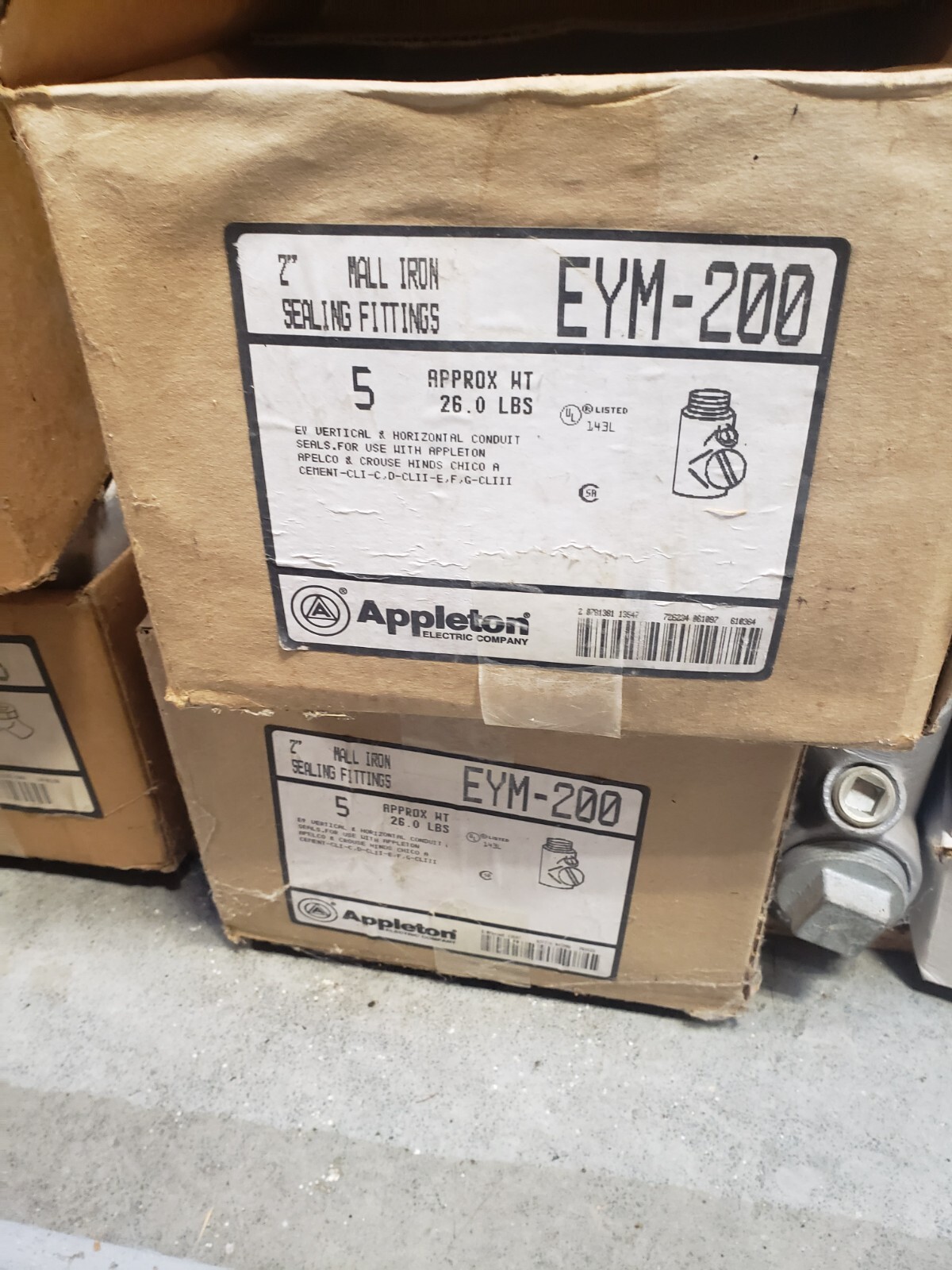 Appleton Malleable Iron Sealing Fittings EYM-200 2/lot