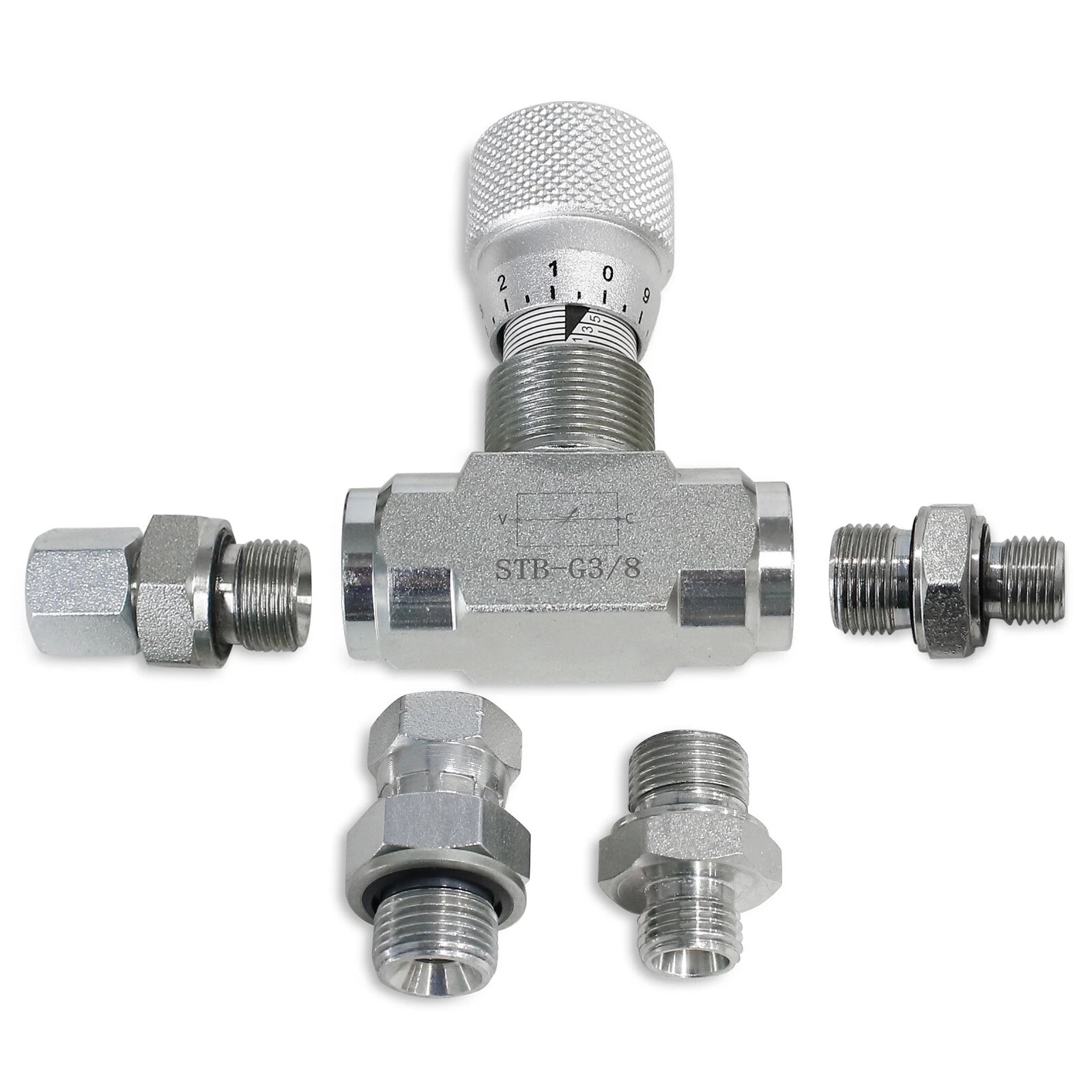 Hydraulic Flow Control Valve – STB-G3/8 – Mini Excavator – AGT – USA-3/8″ L08