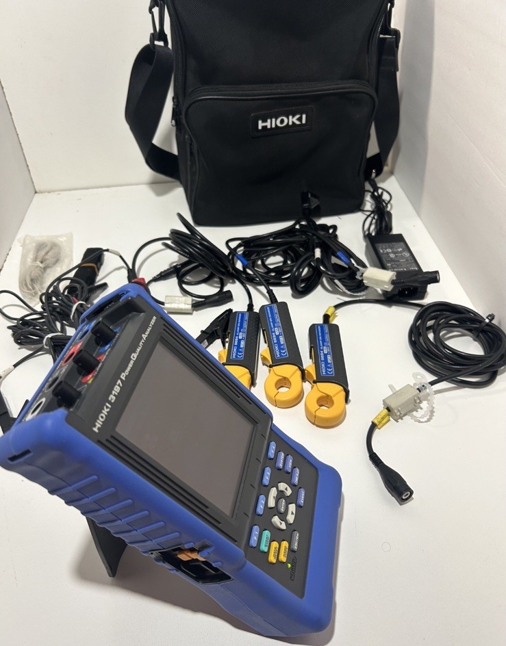 Hioki 3197 3Phase HandHeld Power Quality Analyzer Meter,3-9694 clamps ,4-9438 VC