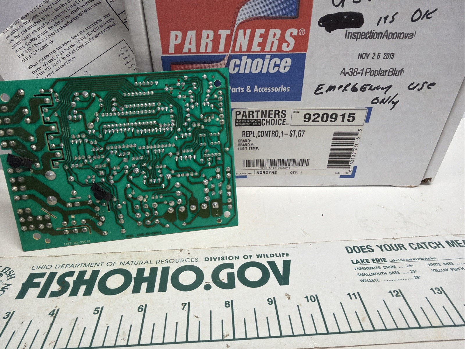 PARTNERS CHOICE 920915 NORDYNE CONTROL 1 – ST, G7 BOARD 1182-200
