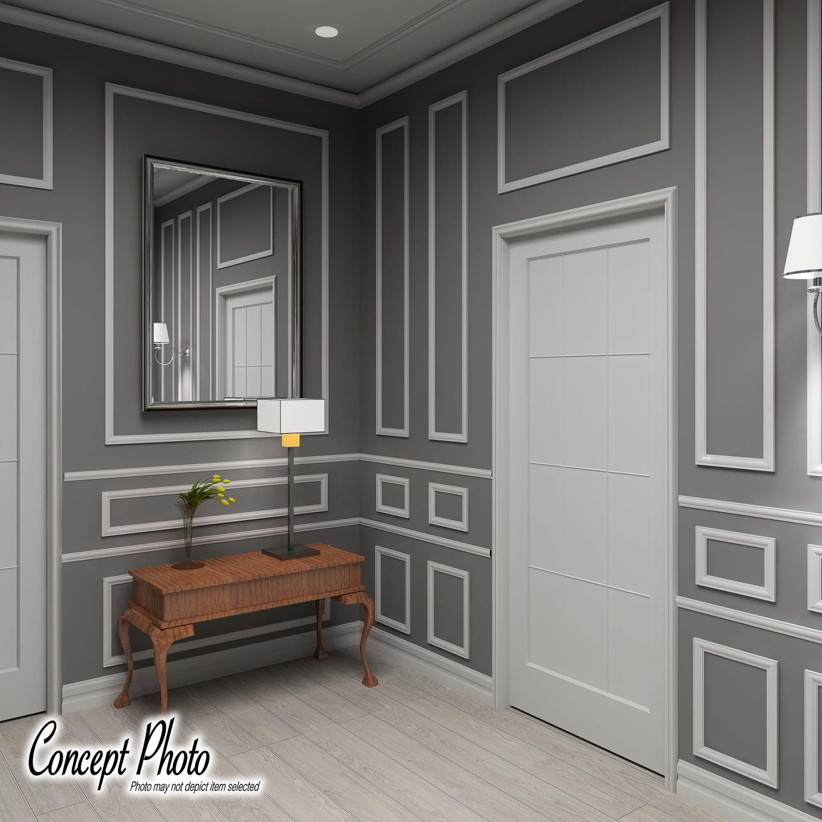 2-3/4in Face x 2in H x 1-7/8in Proj, Primed White Polyurethane, Crown Moulding,