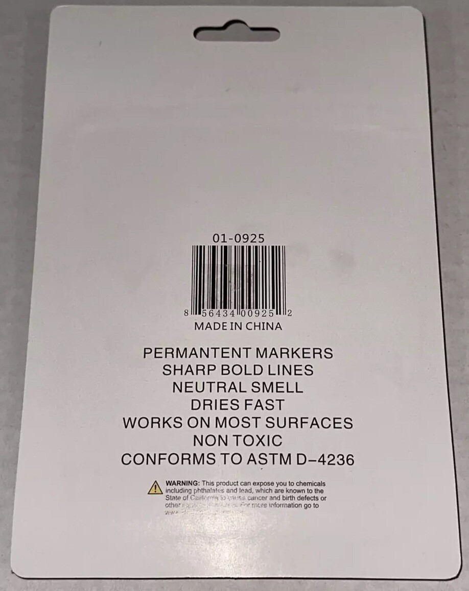Max Force Permanent Non Toxic Neutral Smell Colored Sharp Bold Markers 8 Pack