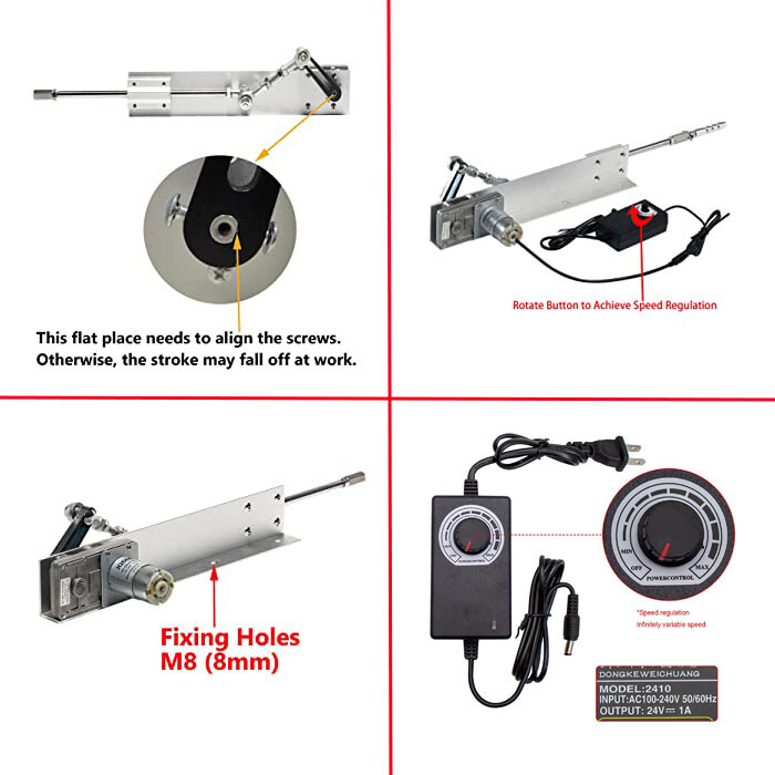 High Torque 30lbs Cycle Reciprocating Linear Actuator Motor 24V 160RPM 150mm