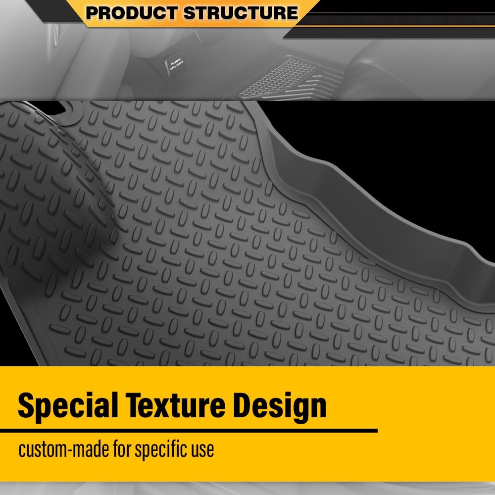 TPE Floor Mats for E150 E250 E350 Econoline 1997-2005 2PCS Black All Weather