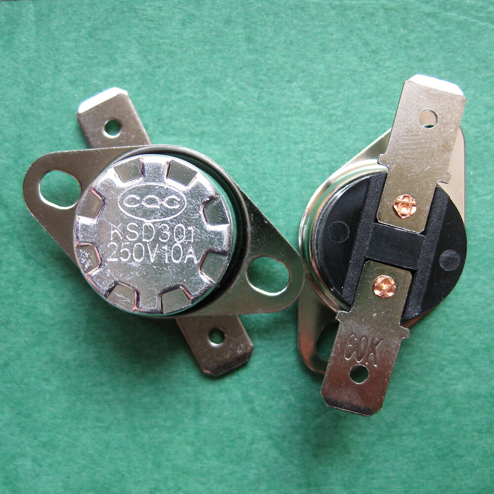 2pcs KSD301 60°C / 140°F Degree Celsius N.O. Temperature Switch Thermostat