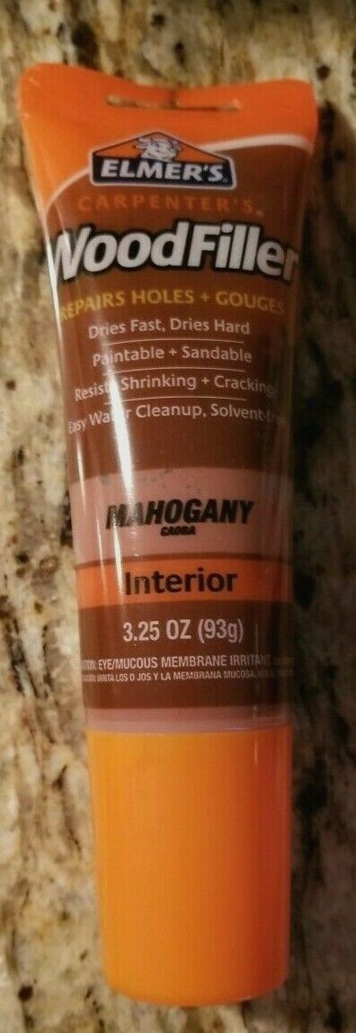 Elmer’s Carpenter’s Wood Filler, 3.25-Ounce Tube, Mahogany ~ New ~