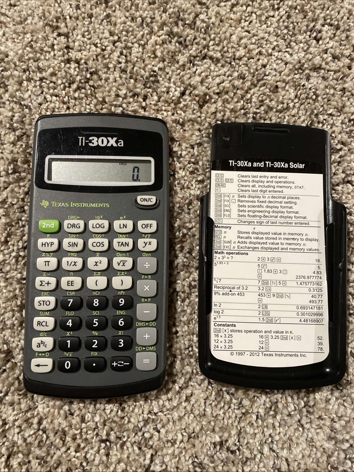 Texas Instruments 30XA Scientific Calculator