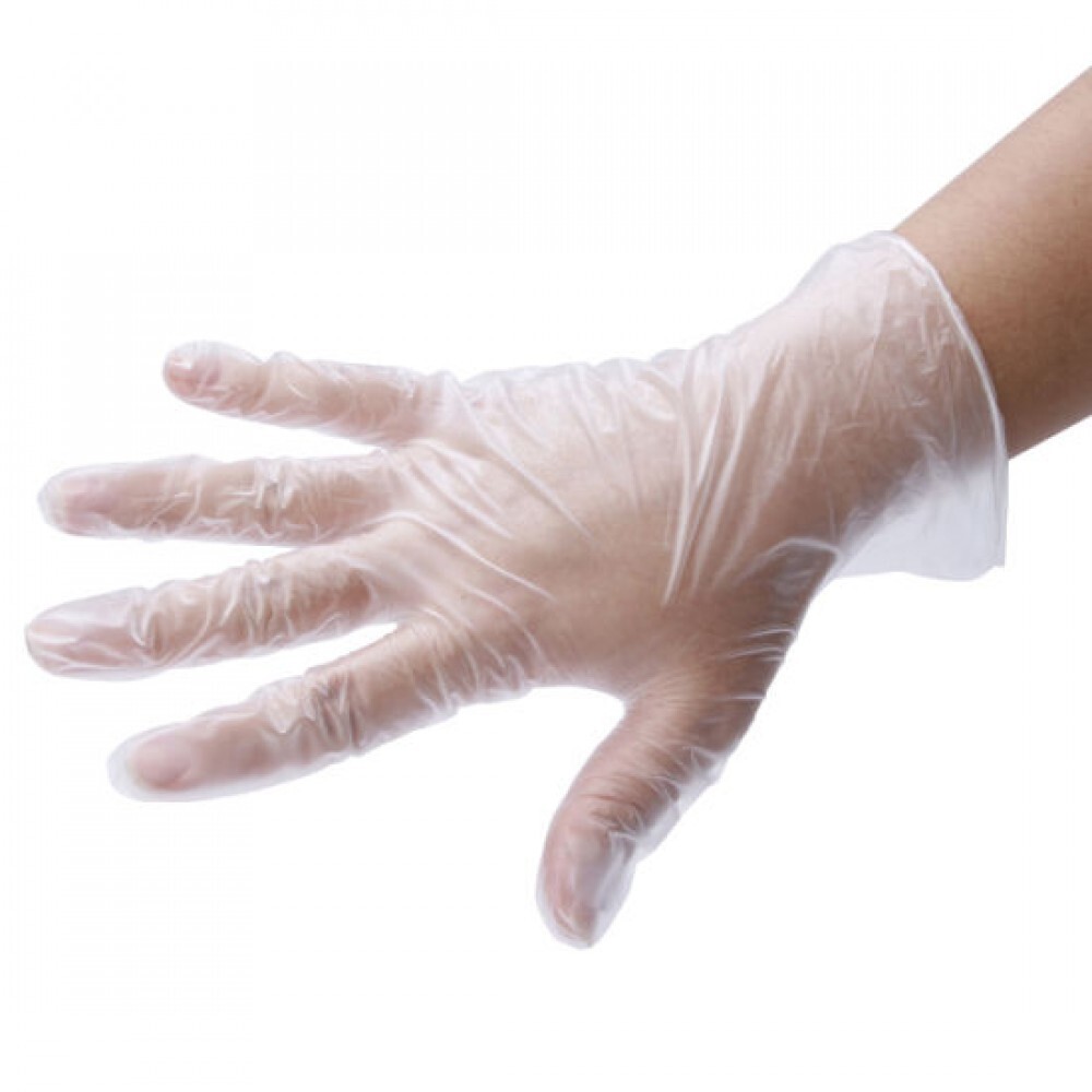 1000 L Clear Vinyl Gloves, Latex & Powder Free Food Safe Multi-Purpose