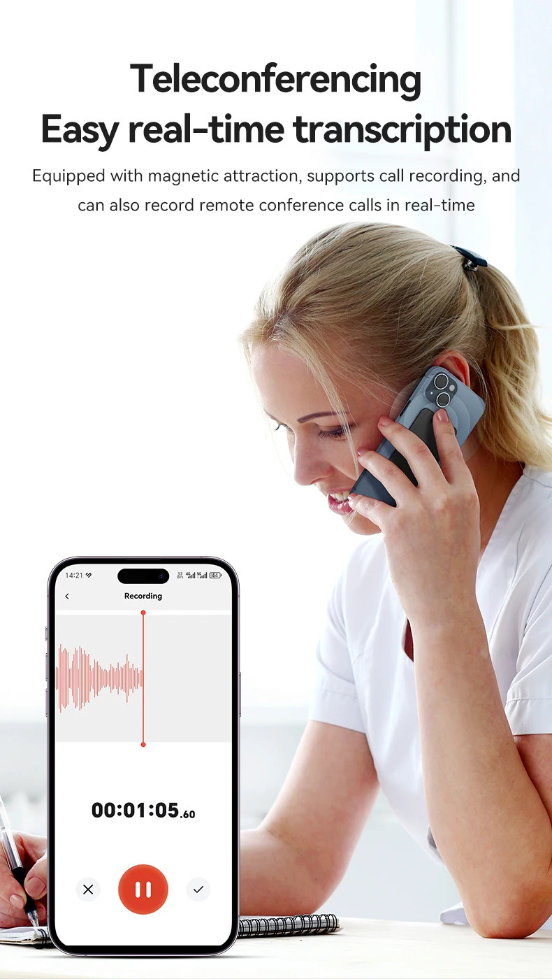 AI Powerd ChatGPT-4 Phone Voice Recorder 58Language Translator Audio Dictaphone