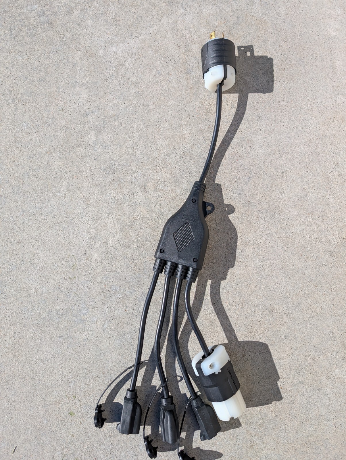 24 inch 1 to 4 Outlet Locomotive Refrigerator Adapter Splitter Cable Plug Cord