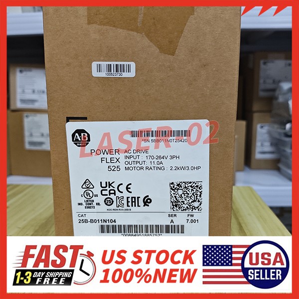 New Sealed Allen-Bradley 25B-B011N104 Ser A PowerFlex 525 AC Drive 3HP 2023