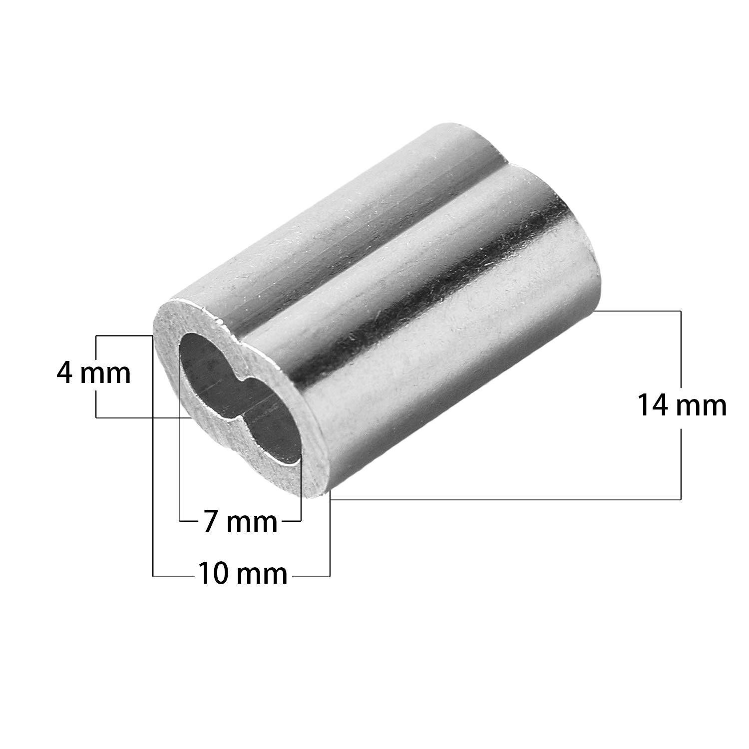 1/8″ 100Pcs Aluminum Crimping Loop Sleeve For Wire Rope, Cable Ferrule