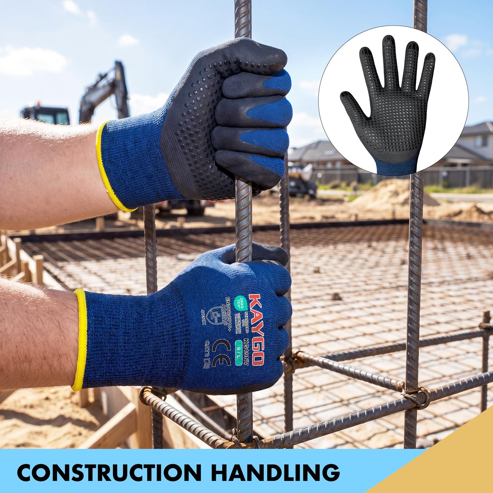 MicroFoam Nitrile Coated Work Gloves, 12 Pairs KG19N Seamless Knit Nylon, Mic…