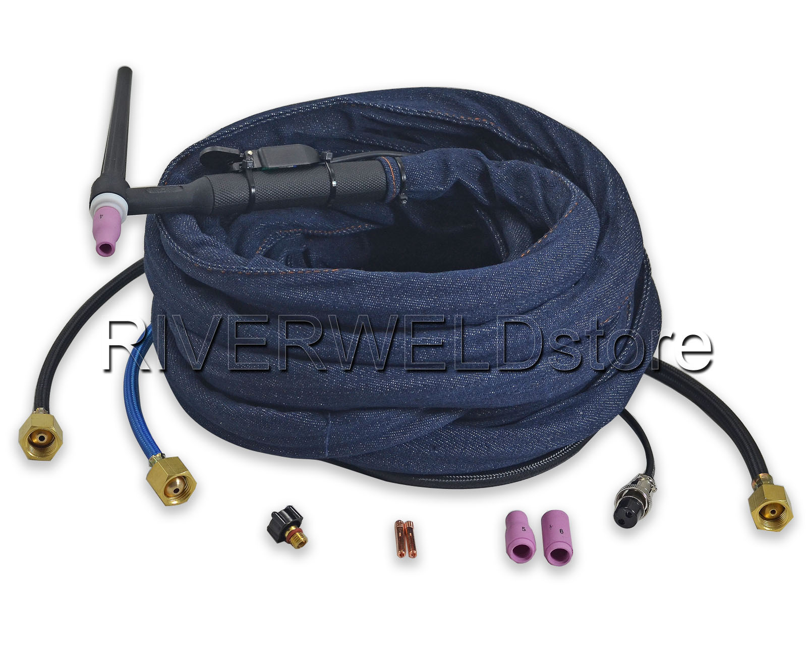 WP-20F WP20F-25 TIG Welding Torch Complete Flexible Water Cooled 200A 25 Feet