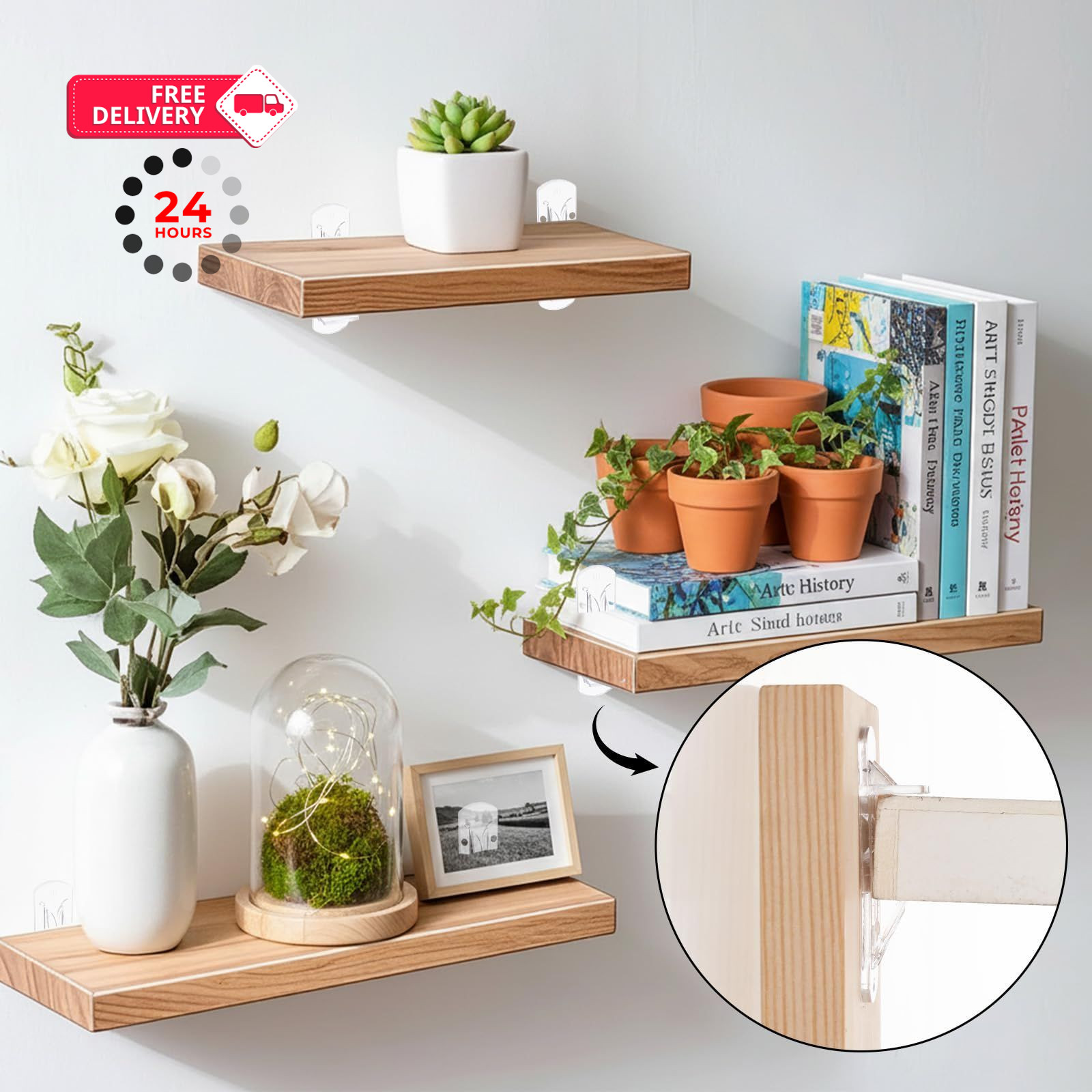 30PCS Clear Plastic Locking Shelf Support Pegs, Self-Locking Transparent