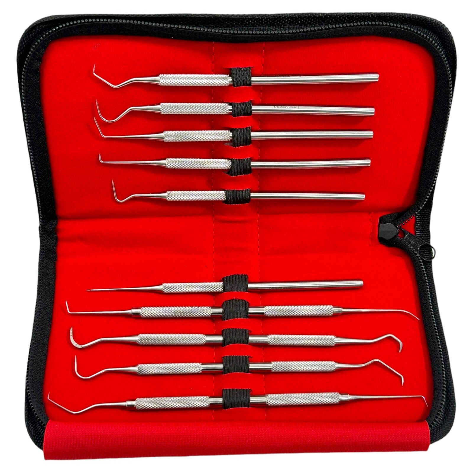 10 Piece Set – Precision Dental Probes Micro 5.5″ Single-Ended & 6″ Double-Ended