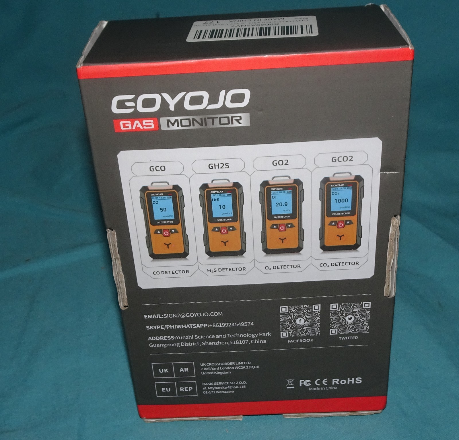 BRAND NEW = GOYOJO GAS DETECTOR MONITOR = GCO CO DETECTOR