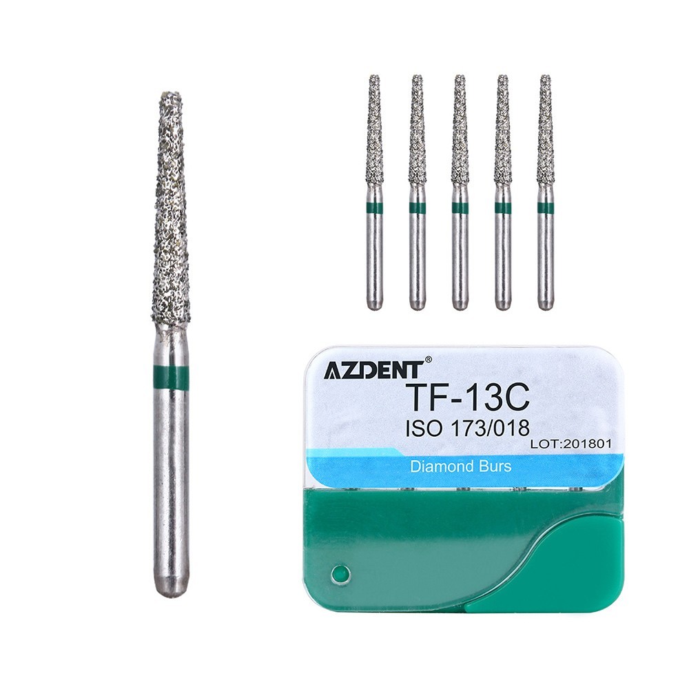 AZDENT 100Pcs Dental Diamond Burs for High Speed Handpiece Medium FG 1.6MM
