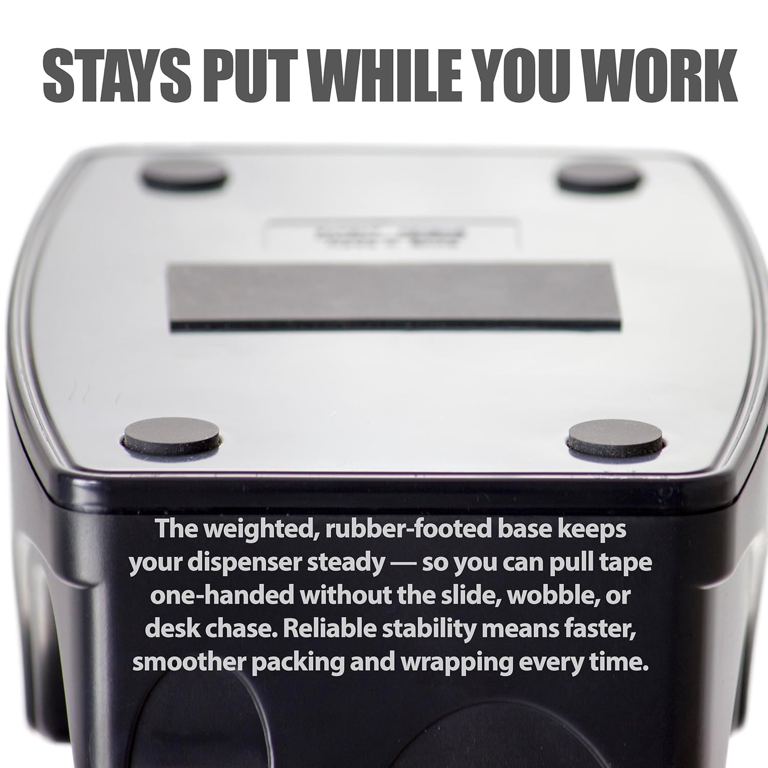 Recycled 2-In-1 Heavy Duty Tape Dispenser, 1″ and 3″ Cores, Black (96690)