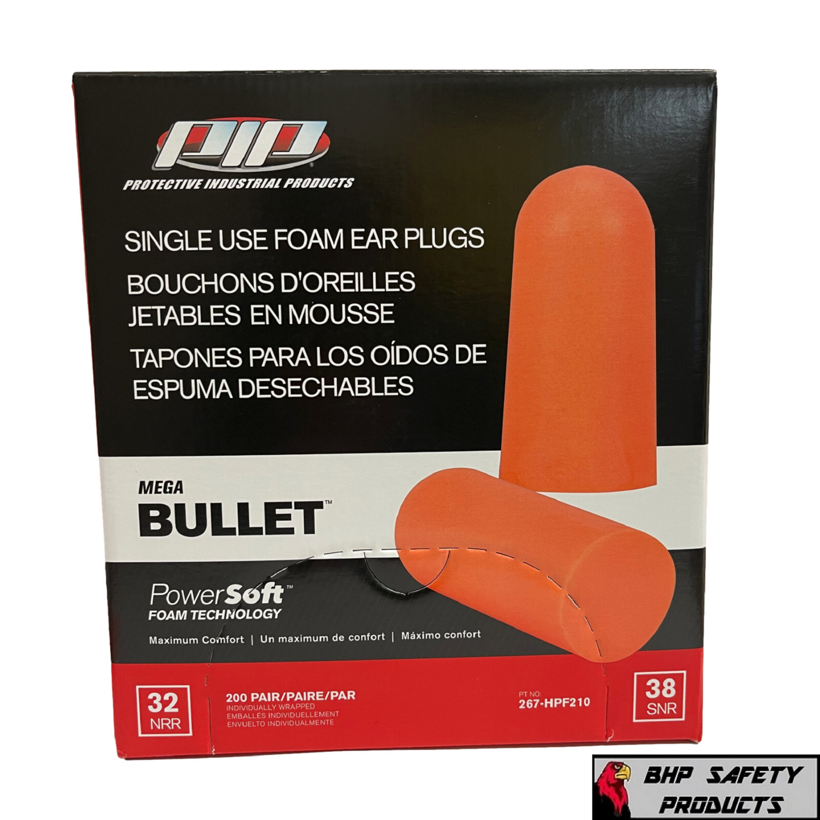 Ear Plugs Lot Bulk, Soft Orange Foam Sleep Travel Noise Shooting Earplugs NRR 32
