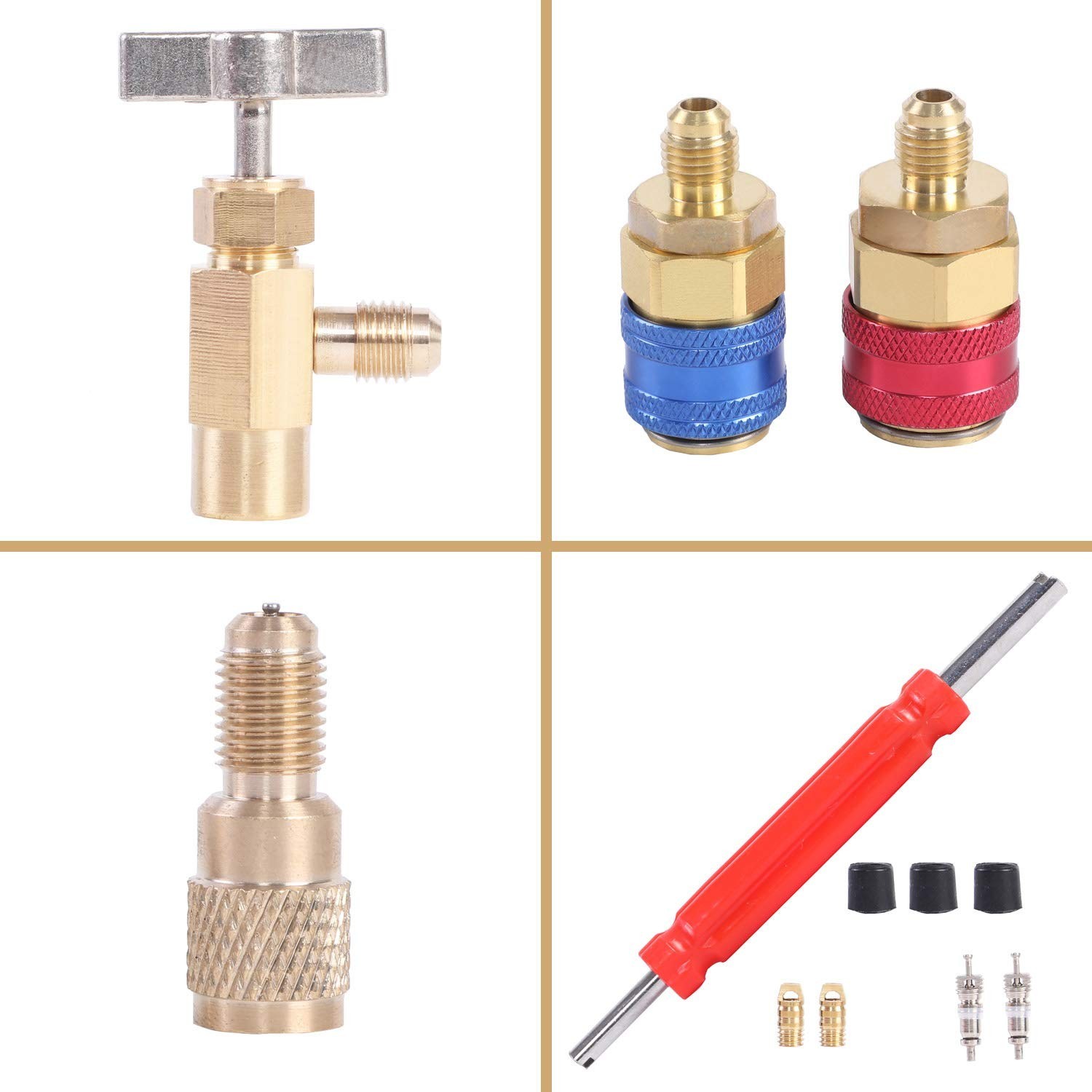 R410A 3-Way AC Manifold Gauge Set for R410A R22 R134A R404A w/ Hoses