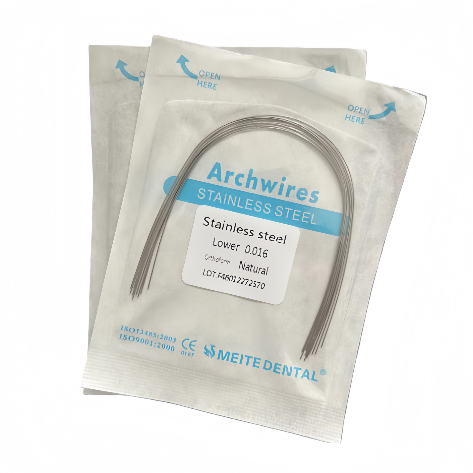 Dental Ortho Arch Wire NiTi Stainless Steel Ovoid/Natural Round Rectangular Wire