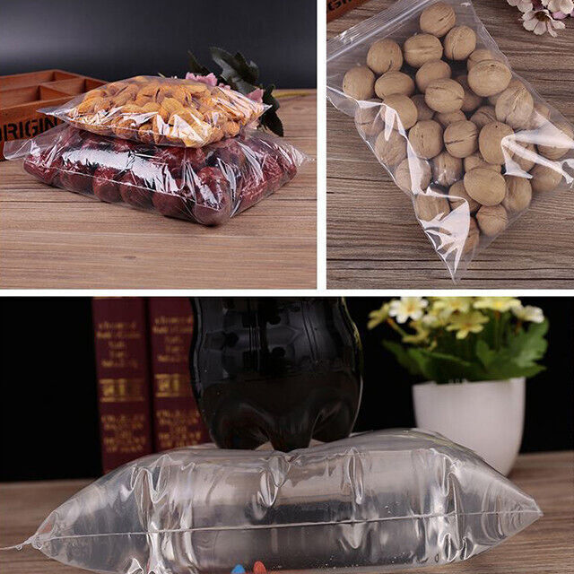 Clear Reclosable Seal Bag Plastic Poly Zipper Bags Zipper W/Hang Hole 2Mil