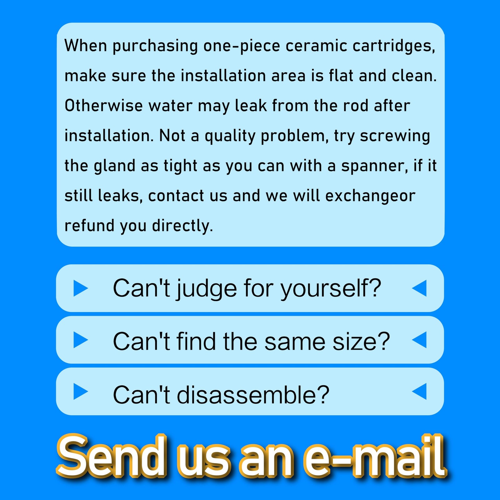 25mm Ceramic Cartridge, Single Handle Faucet Cartridges for Blue