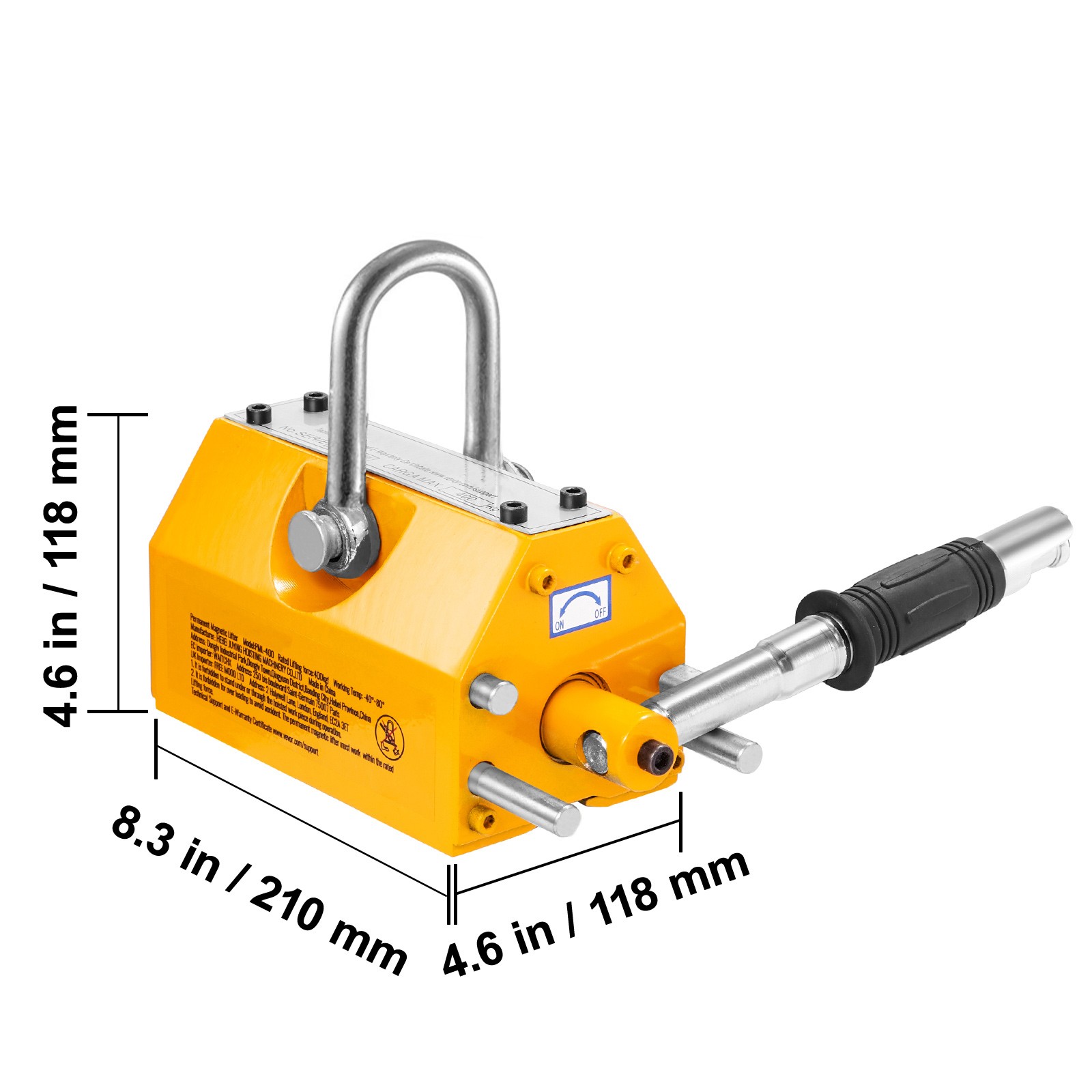 Uimoso Permanent Magnetic Lifter Lifting Magnet 1320 lbs/600 kg Neodymium Hoist