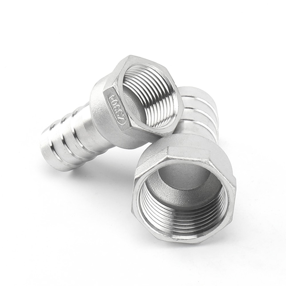 304 Stainless Steel 8-52mm Hose Barb Adapter x 1/4″-2″ Female Thread Hose Nipple
