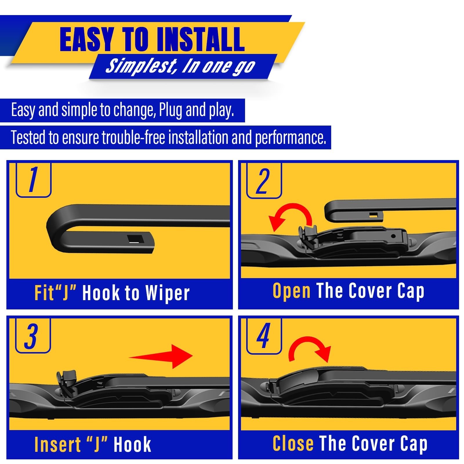 3 wipers Replacement for 2007-2017 Jeep Patriot, Windshield Wiper Blades Orig…