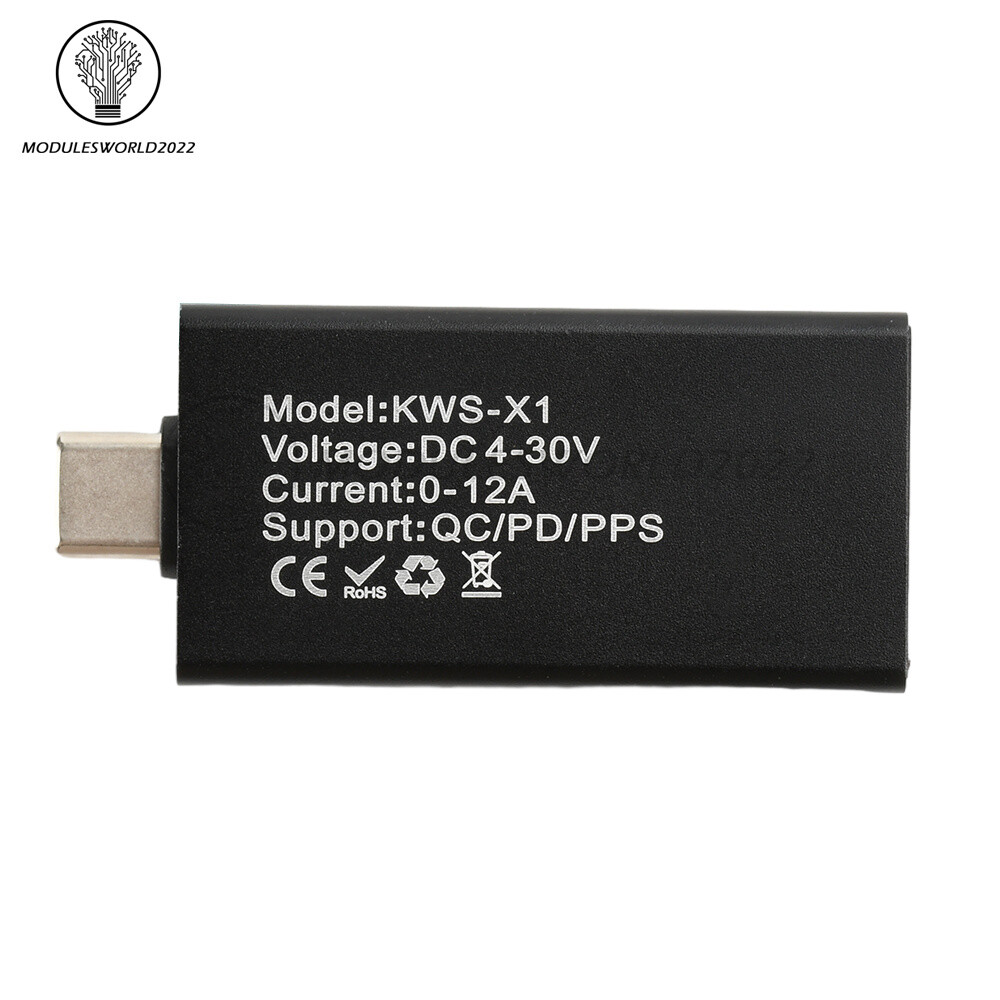 KWS-X1 Type-C Power Tester Voltage Current Meter USB-C Multimeter DC 4-30V 0-12A