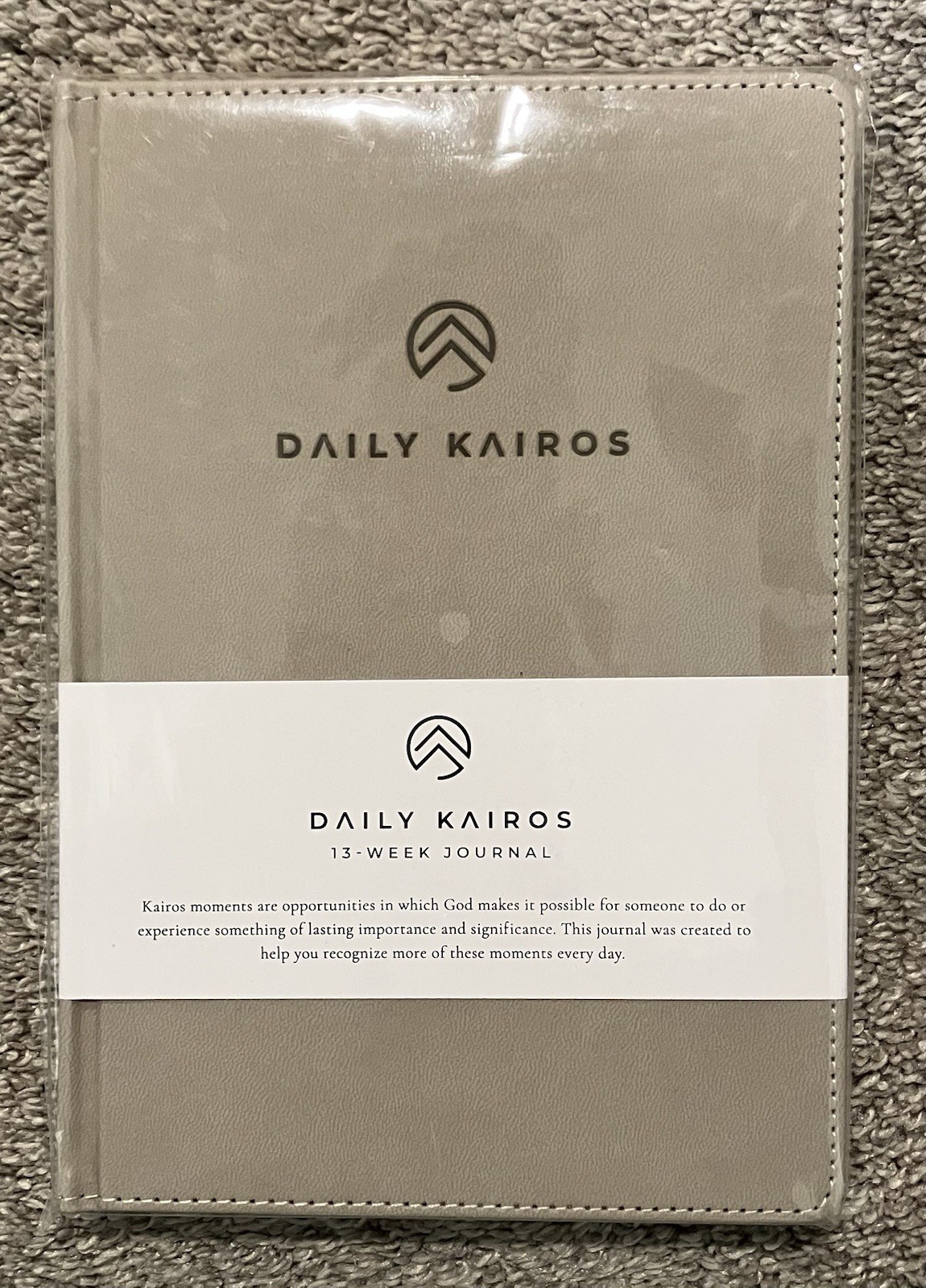 New Daily Kairos 13-Week Journal Premium Taupe Grey Faux Leather – Next Day Ship