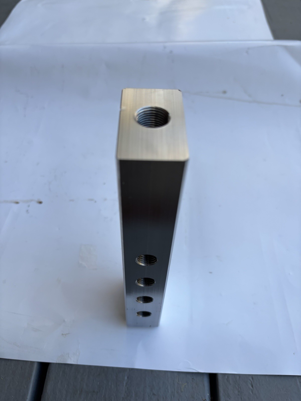Stainless Steel Manifold 8.5”x 2”x 1.125” Eight Output Ports See Details..