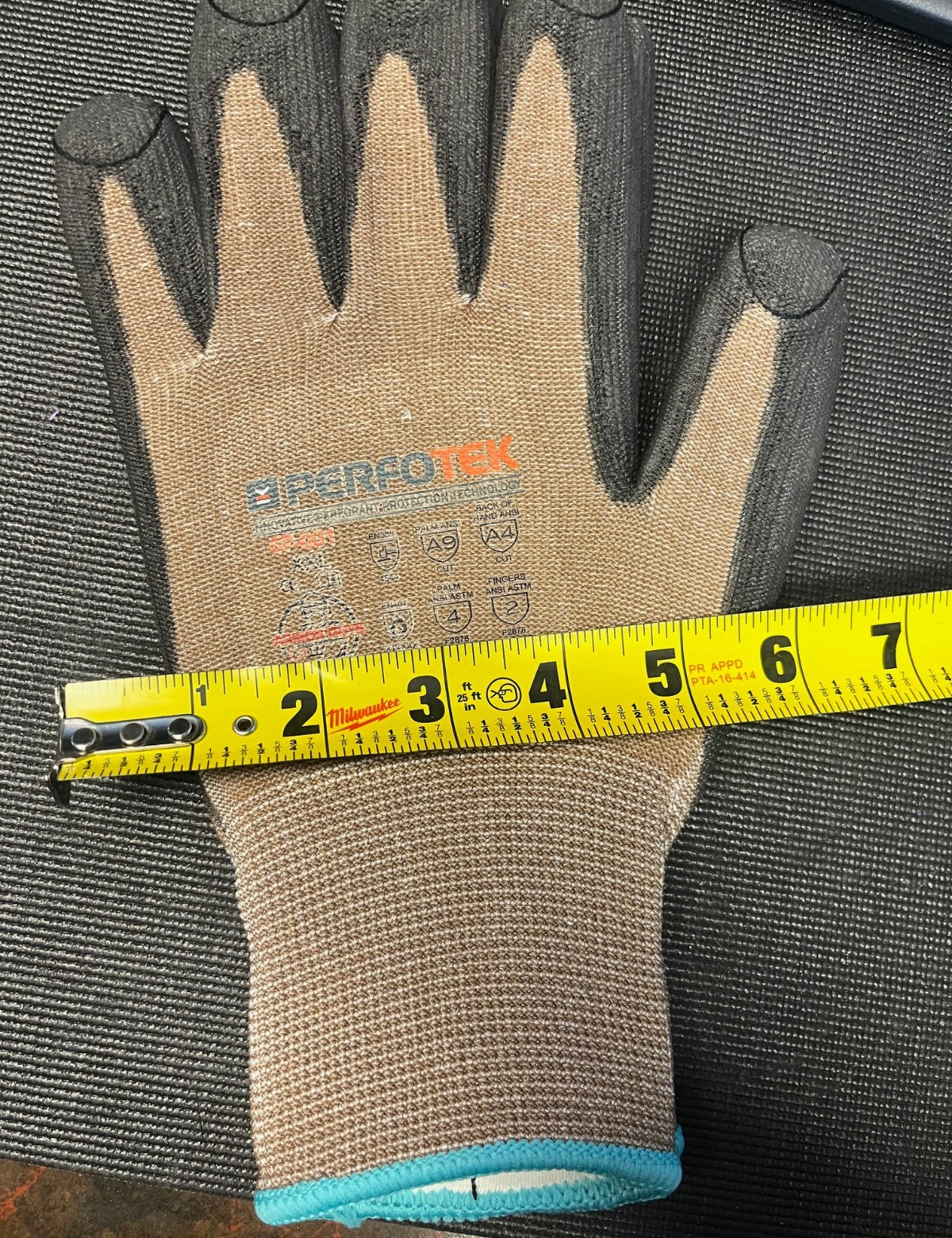 Armor Guys Work Gloves Perfotek 07-001 XXL Tan/Gray Grip 1 Dozen/12 Pairs NEW