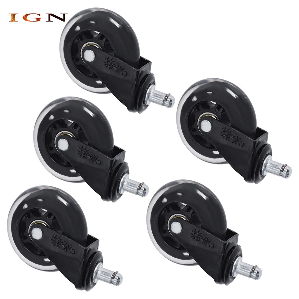 5 Pack 3 Inch Office Chair Caster Swivel Wheels Replacement Heavy Duty Low-Noise