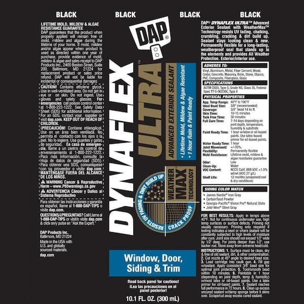 DYNAFLEX ULTRA 10.1 oz. Black Exterior Sealant for Windows, Doors, and Siding