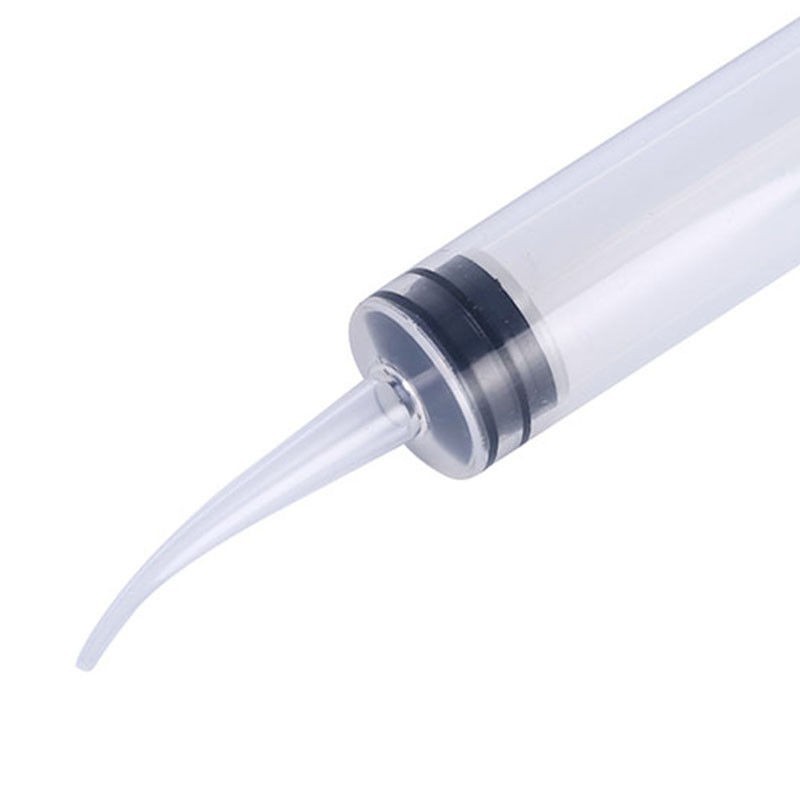 10-500 Pcs Dental Disposable Plunger Irrigation Syringe Curved Tips Fit 12cc